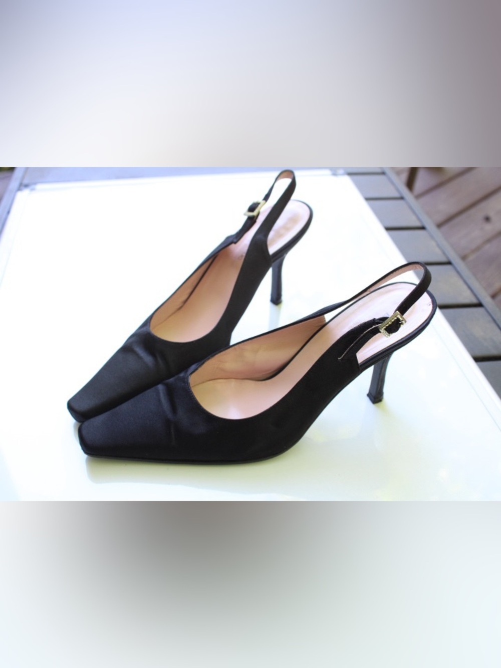 Banana Republic rhinestone sling back pumps Leather lining - Picture 4 of 11